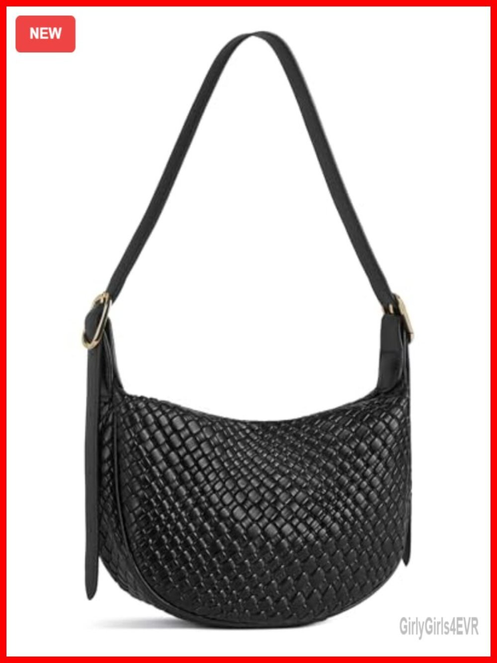 Vegan Leather Crescent Crossbody Bag Adjustable Strap Hobo Handbag